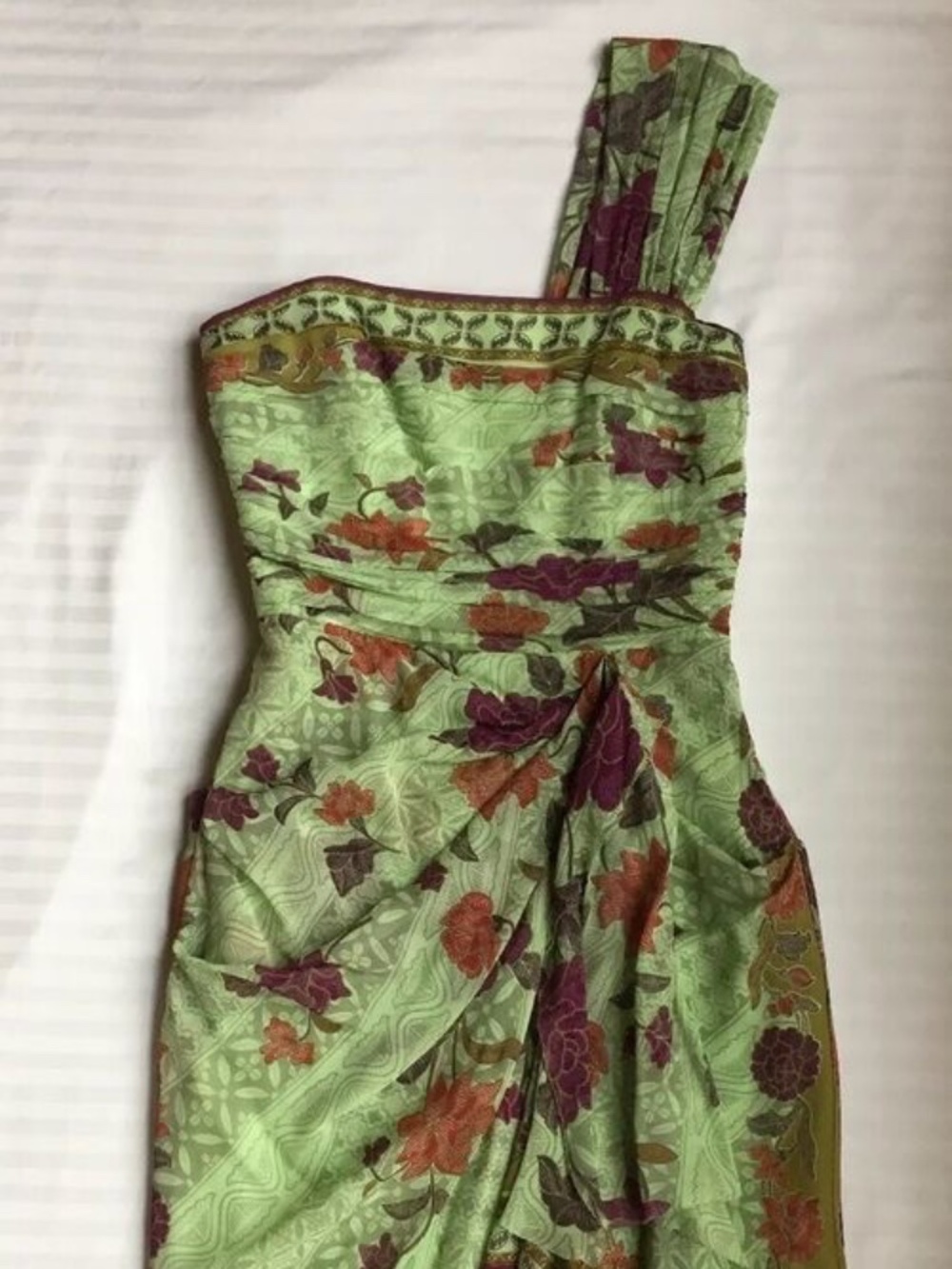 NICOLE MILLER Silk DRESS Size: 4 (SMALL) NWT 100% Silk Paisley Lined - Picture 3 of 12